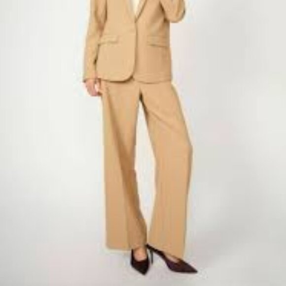 NWT Mos Mosh pull on wide leg  Pants in sand colour women's  size 42/10-12 - Picture 3 of 9